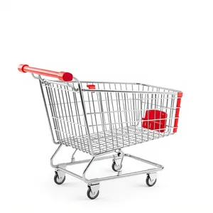 Metallic shopping cart for business finance transaction.