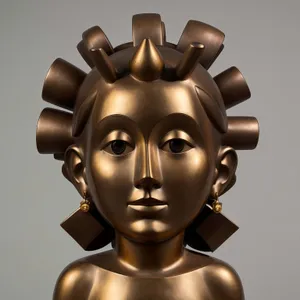 Disguised Bronze Bust Sculpture - Human Face Mask Art