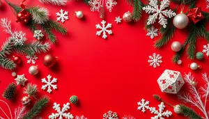 Winter Snowflake Holiday Greeting Card Decoration.