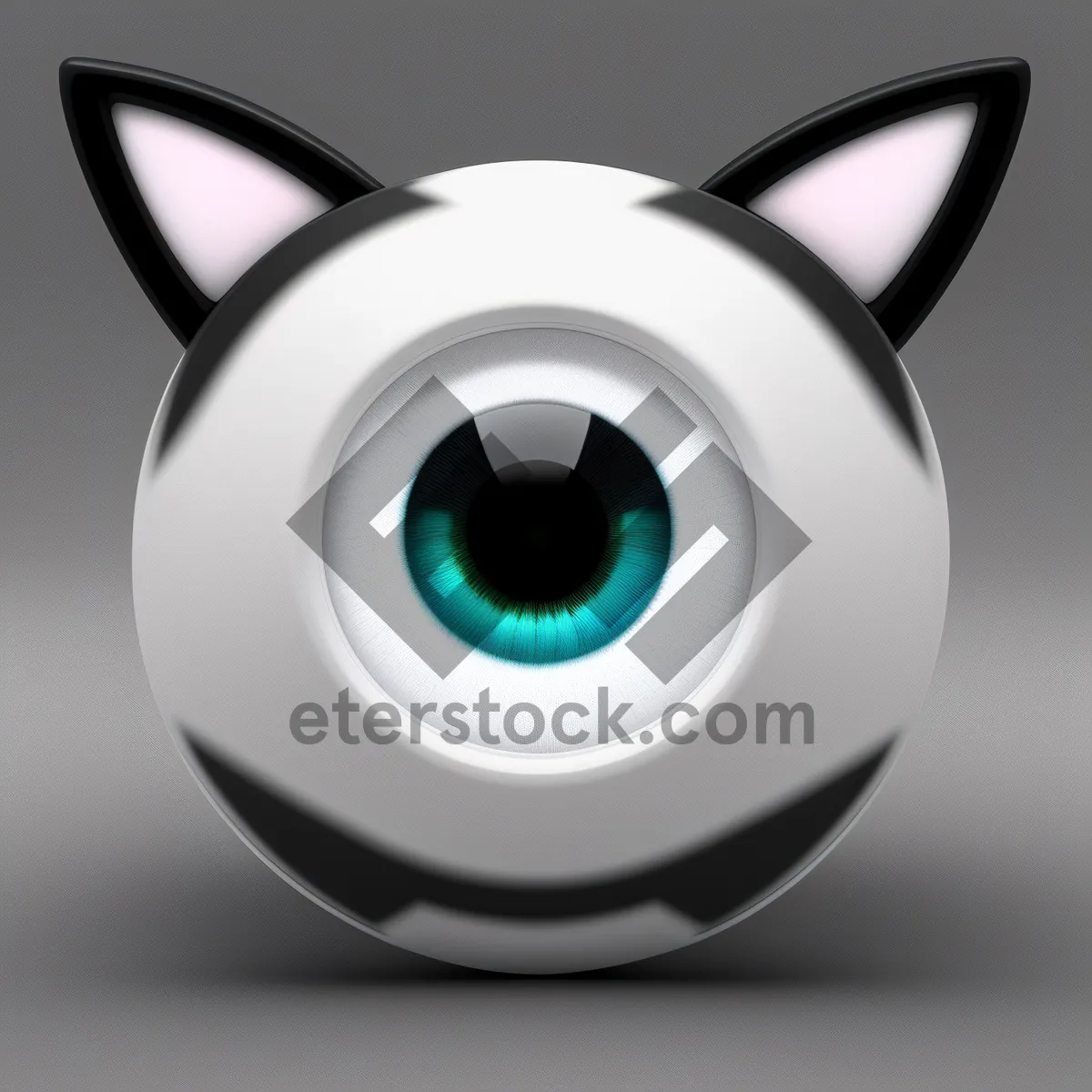 Picture of Modern Black Glossy Web Button with 3D Shadow.