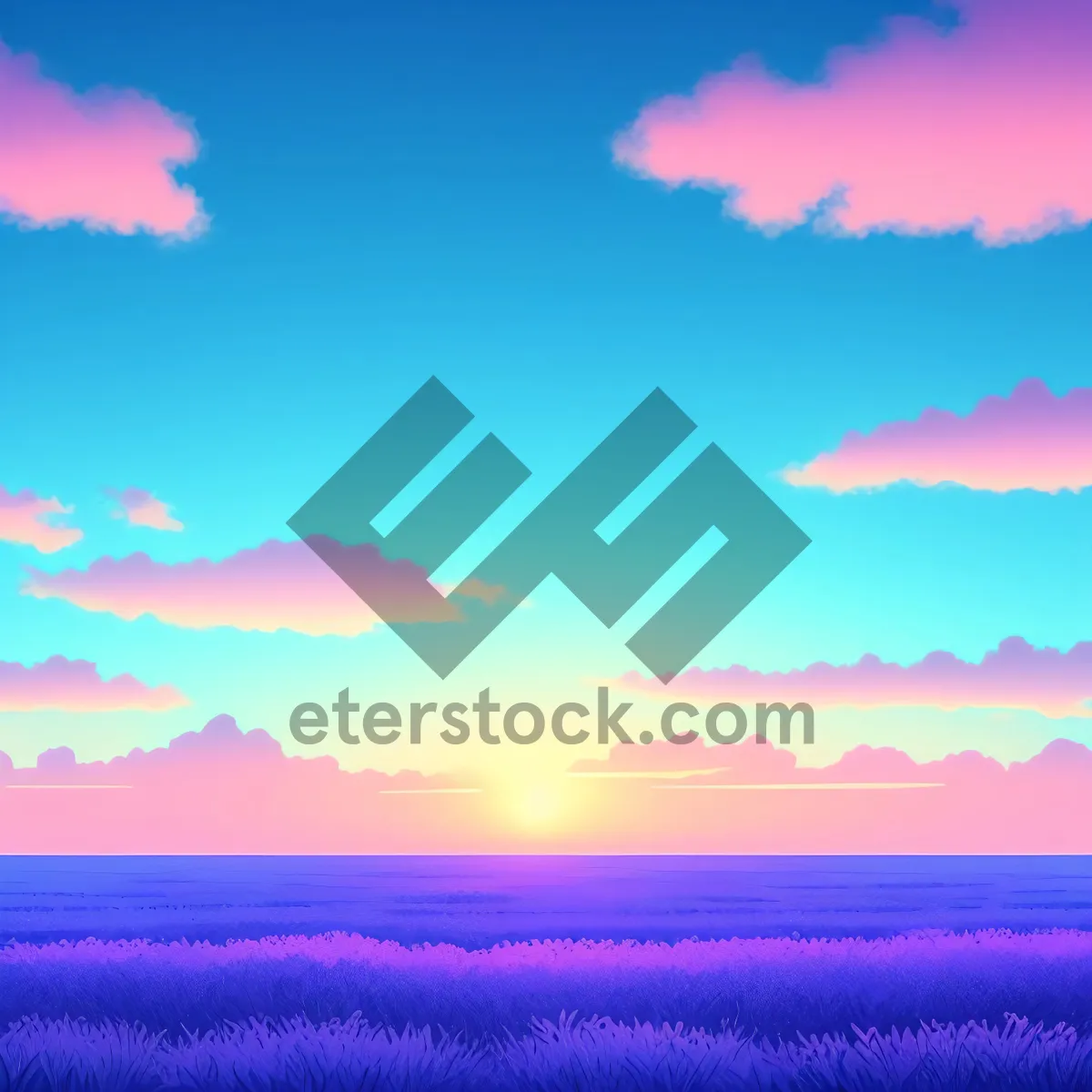 Picture of Vibrant Summer Sky with White Clouds