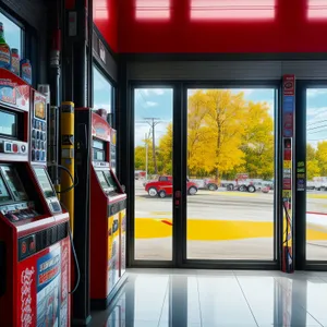 Mechanical Vending Device at Gas Station Cafeteria