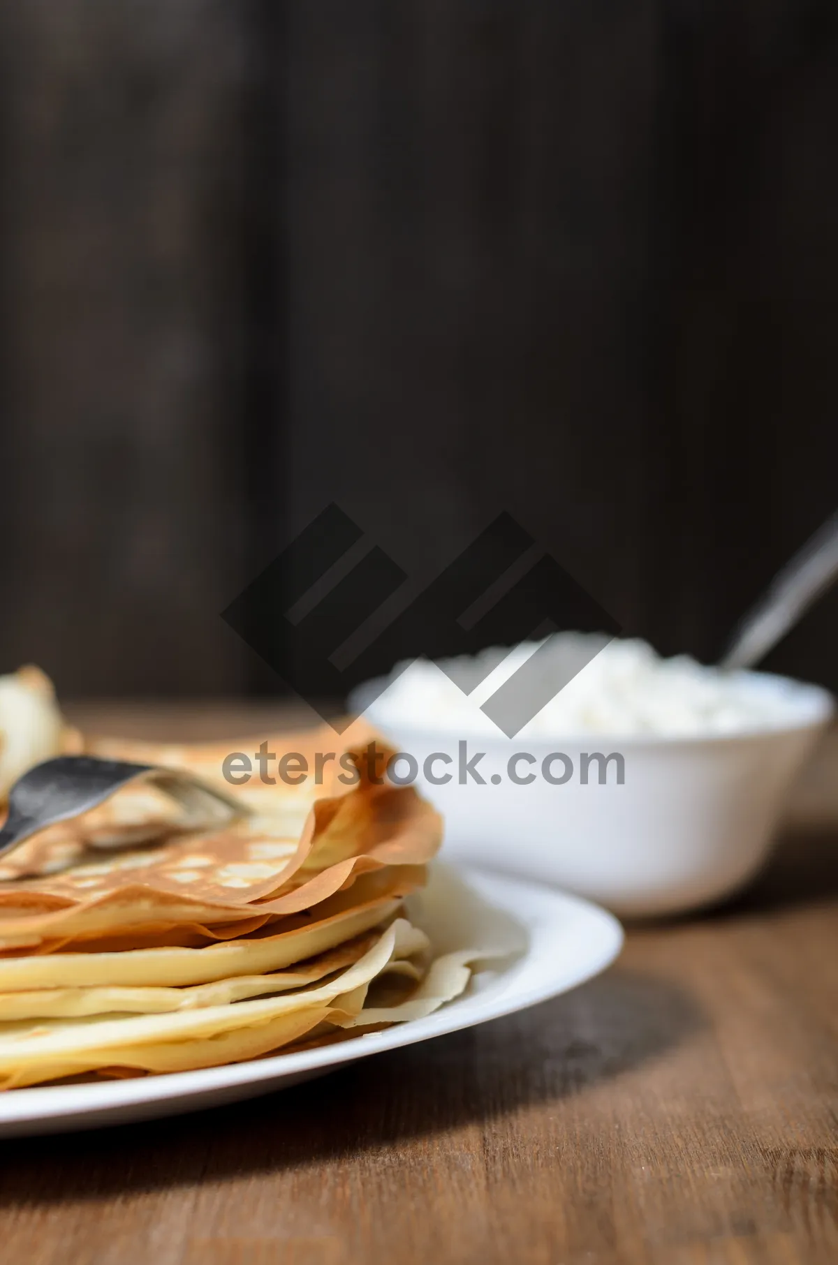 Picture of Delicious breakfast bowl with sweet dessert and coffee