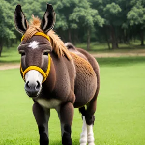 Graceful Thoroughbred Stallion in Rural Pasture