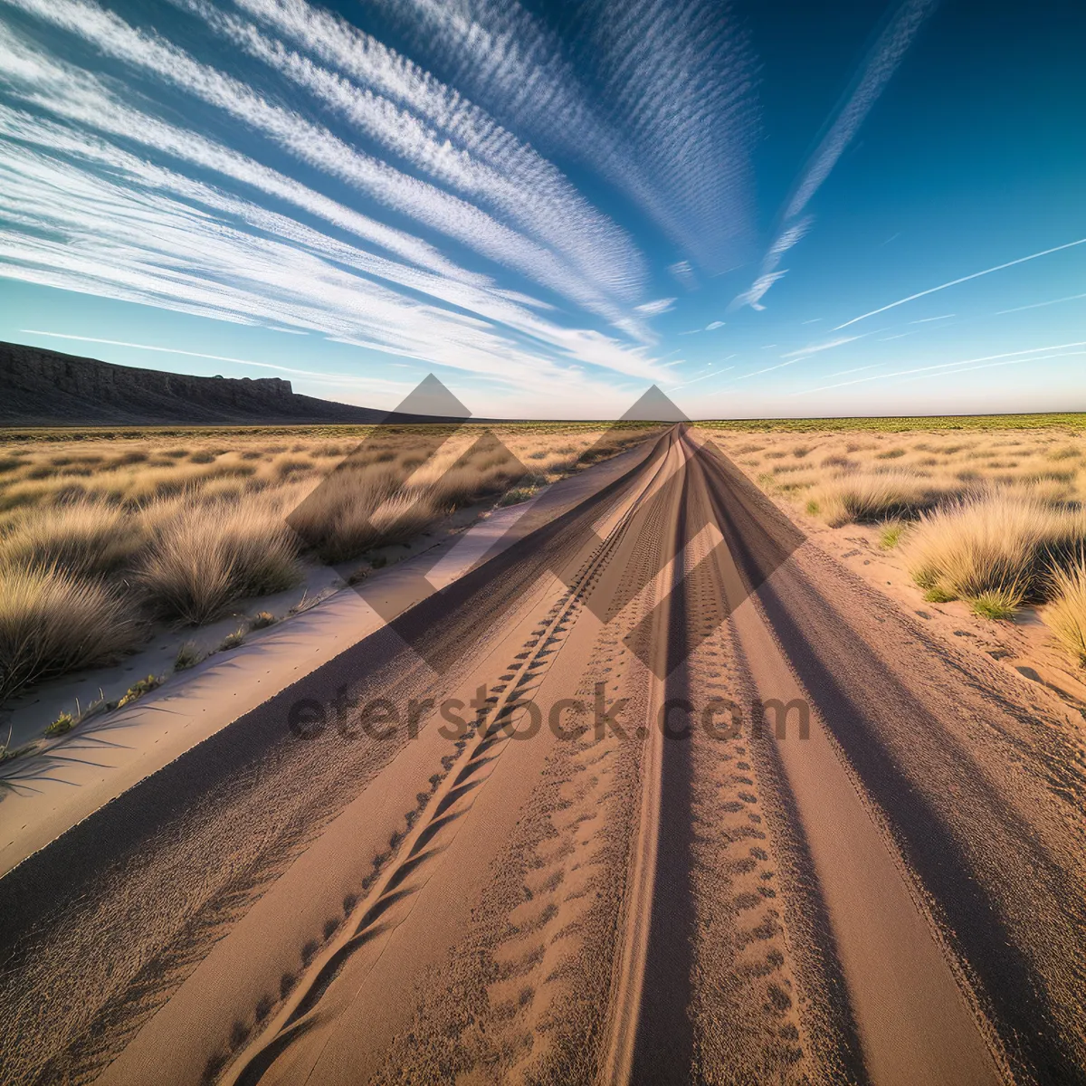 Picture of Endless Desert Road - Tranquil Transportation Journey