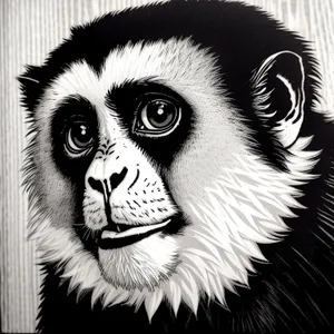 Wild Black Primate Monkey - Captivating Mammal Wildlife Face