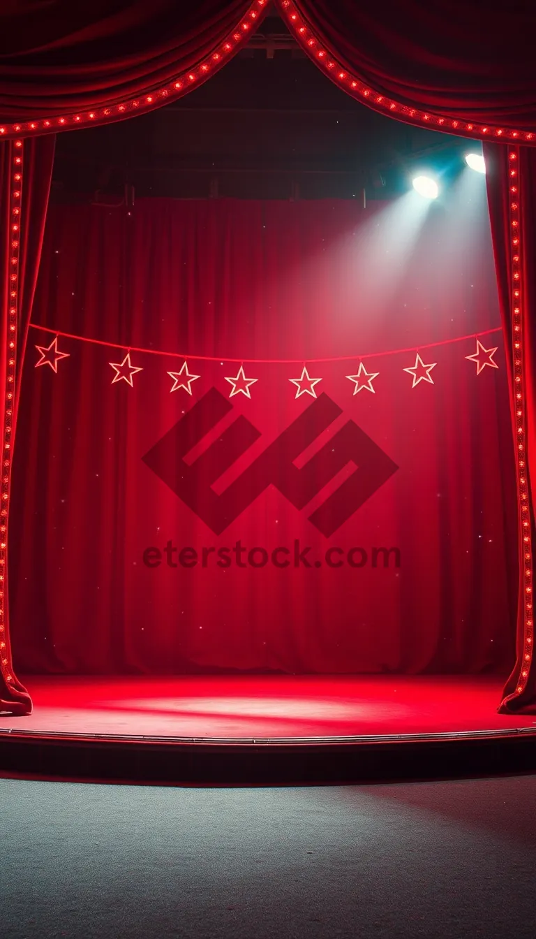 Picture of Digital graphic theater curtain stage backdrop pattern texture.