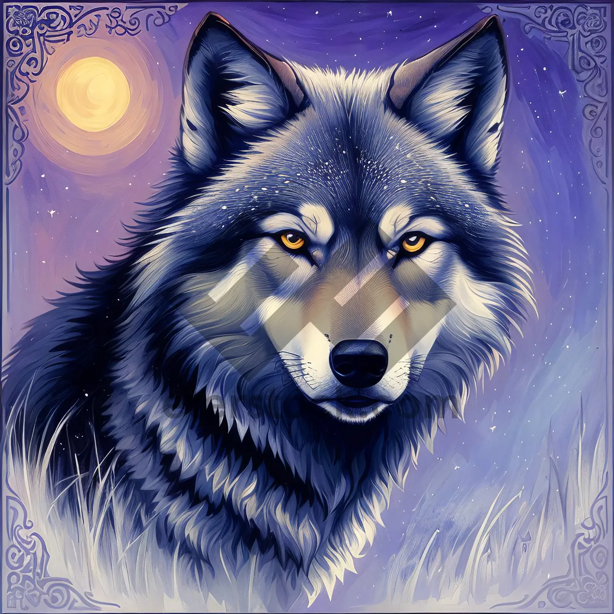 Picture of Fierce Timber Wolf: Majestic Canine with Piercing Eyes