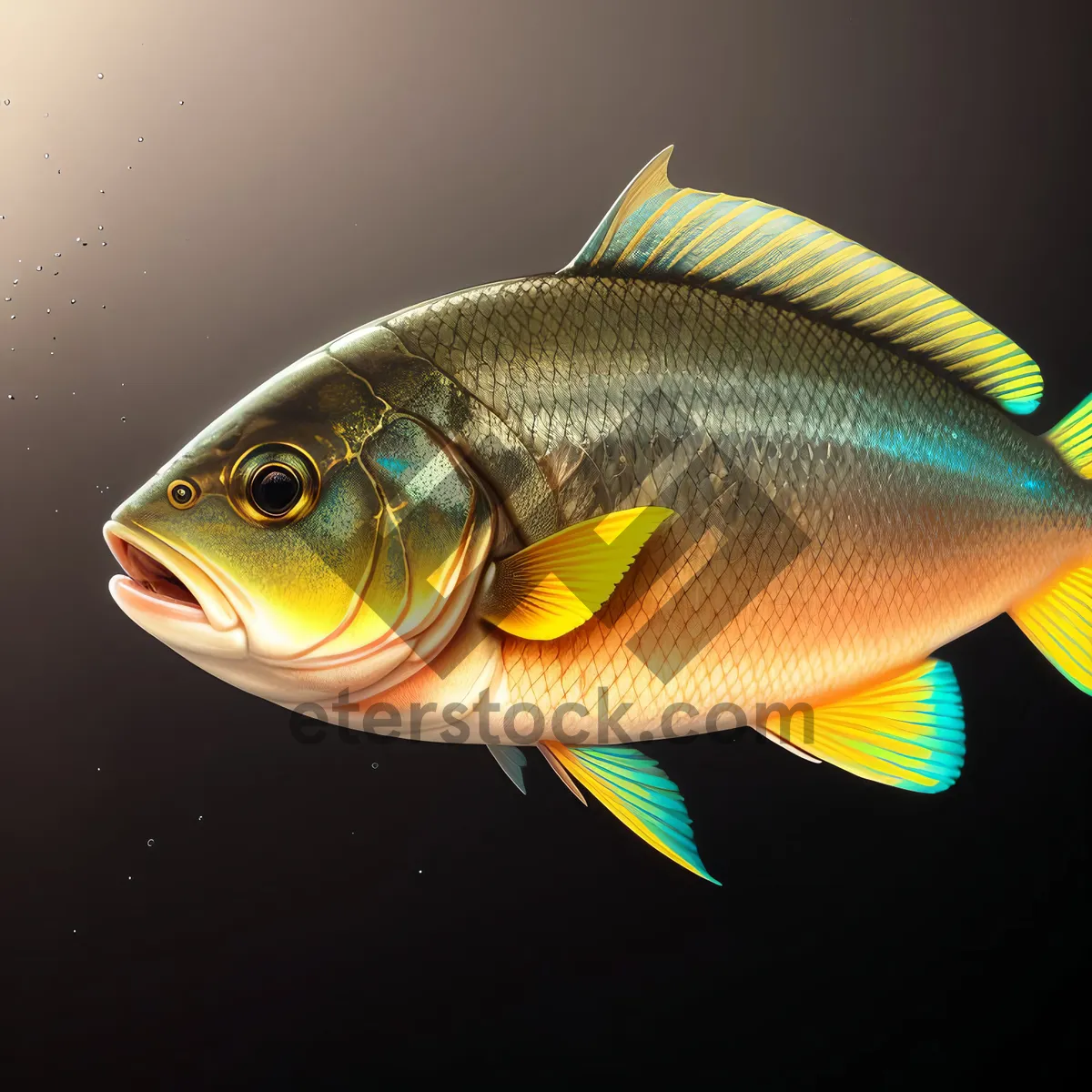 Picture of Colorful Goldfish Swimming in Aquarium