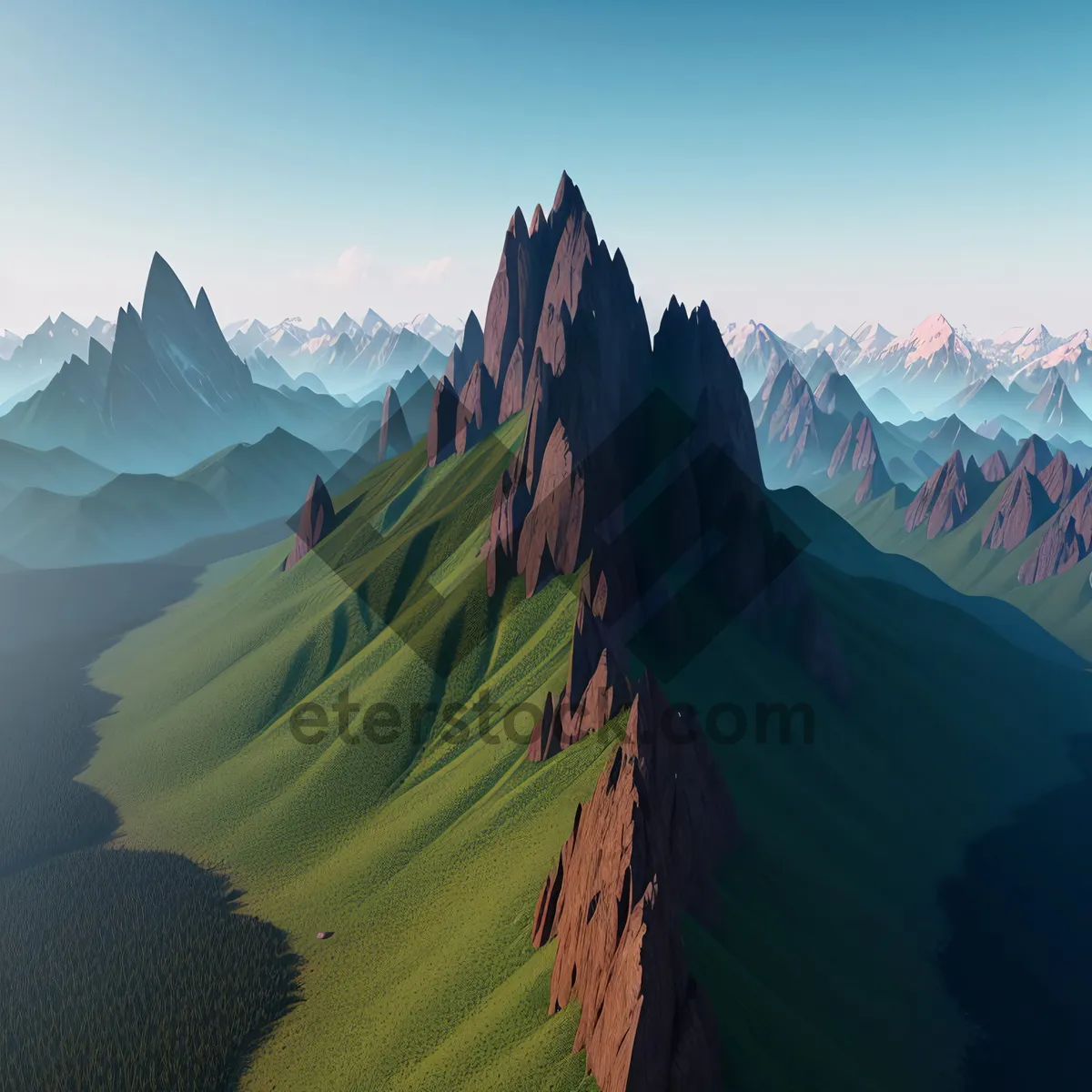 Picture of Serene Glacier Mountain Range Amidst Pristine Snow and Sky