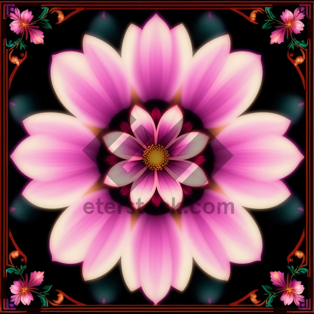 Picture of Pink Lotus Blooming in Vibrant Floral Garden