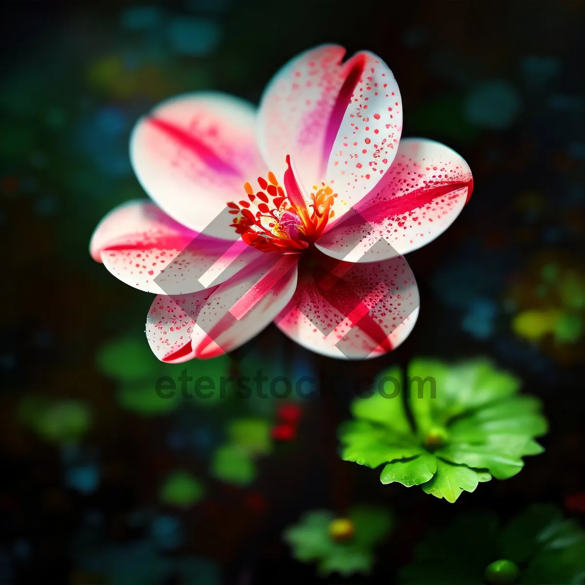 Picture of Pink Lily in Full Bloom amidst Floral Garden