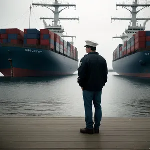 Shipping Cargo on Sea: Container Ship at Port