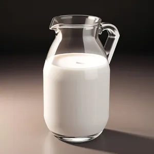 Transparent Milk Jug: Refreshing Beverage Container with Dairy Product