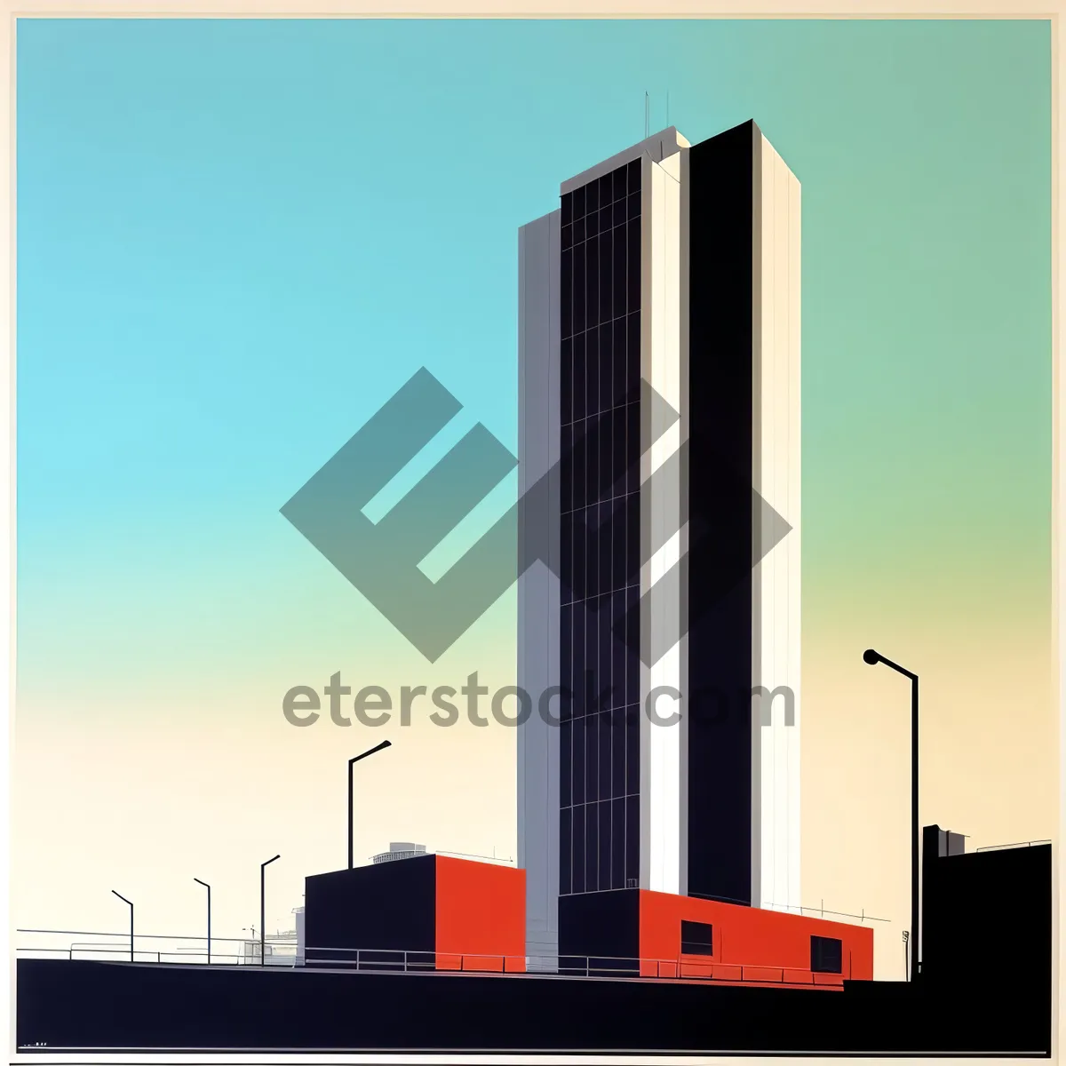 Picture of Urban Glass Tower in Modern Cityscape