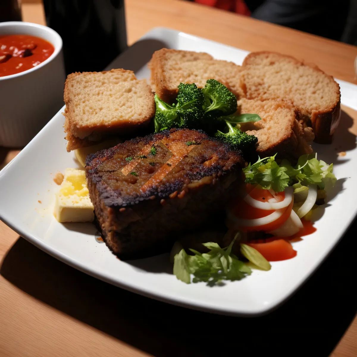 Picture of Gourmet Grilled Sirloin Steak with Roasted Vegetables