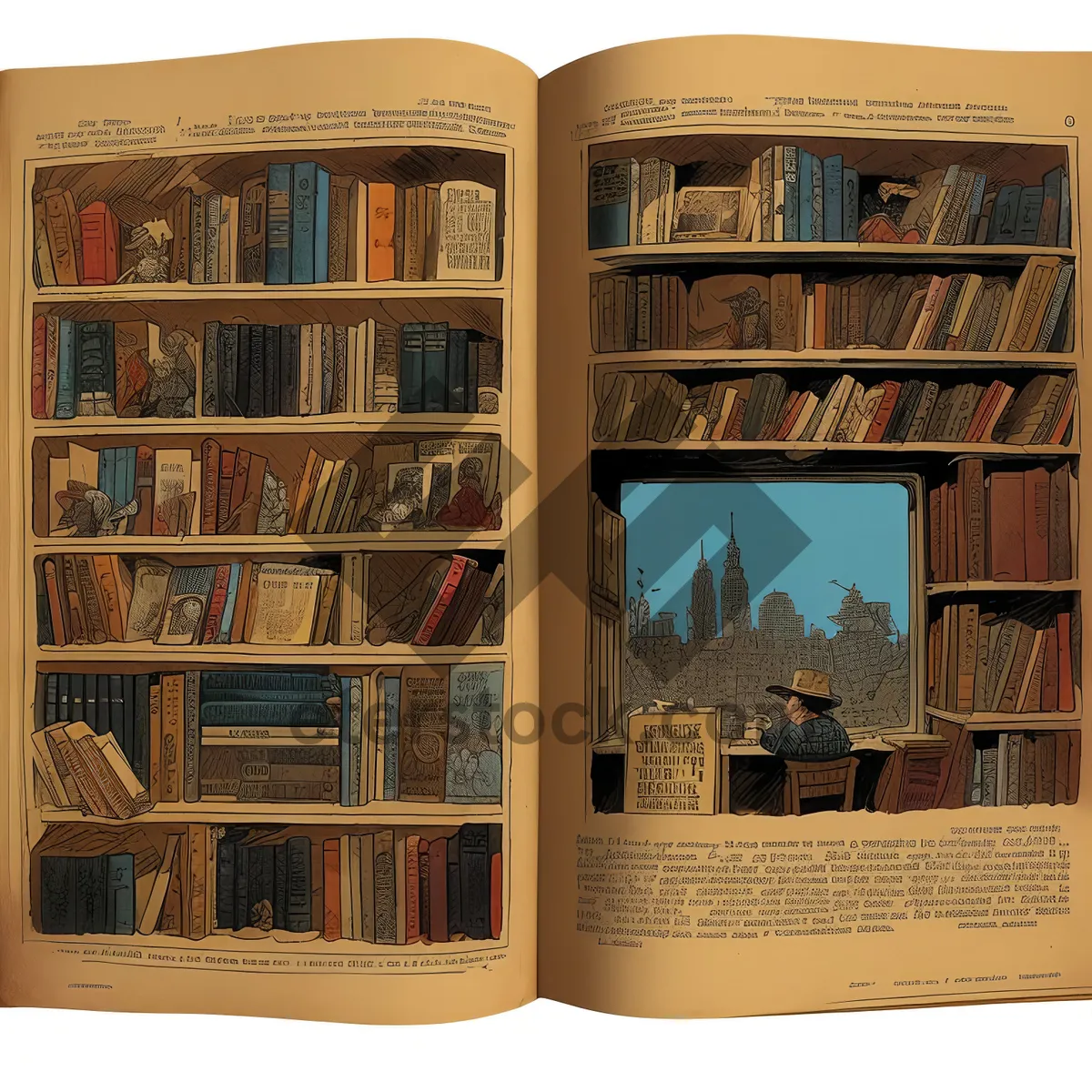 Picture of Educational Bookshelf: Organized Knowledge Display