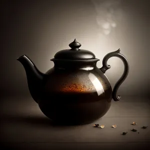 Hot Herbal Tea in Ceramic Teapot