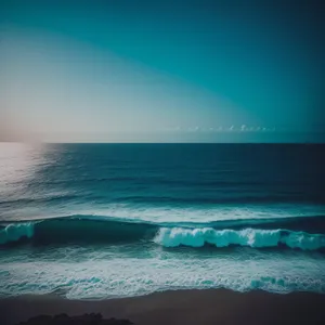 Sunset Reflection on Tropical Beach