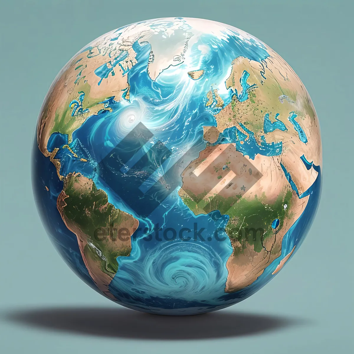 Picture of Global 3D Earth Map with North Sea