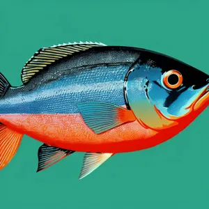 Golden Fish Swimming in Tropical Aquarium Tank