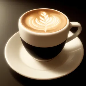 Fresh Morning Coffee on Dark Saucer