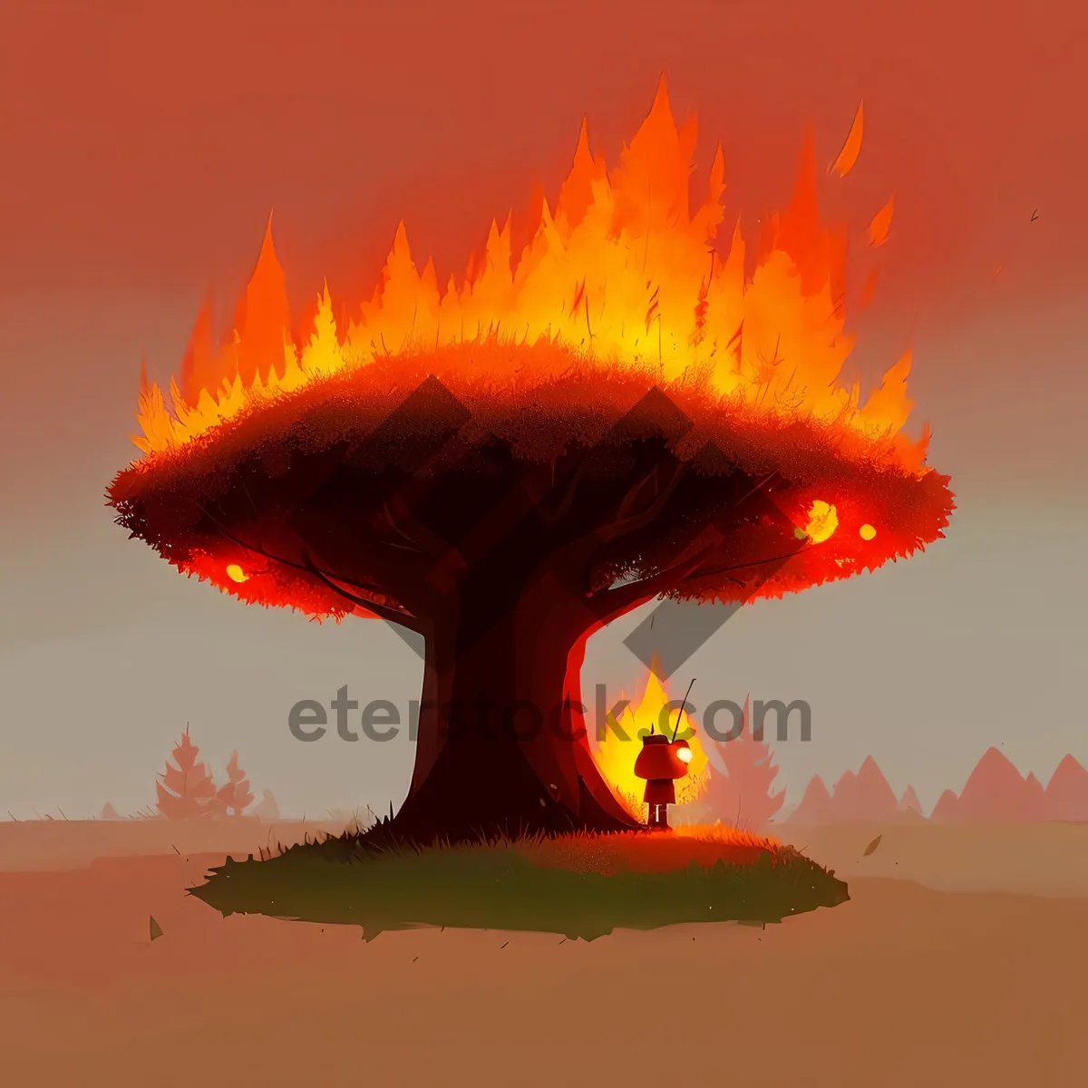 Picture of Fiery Sky: Nuclear Weapon Engulfed in Flames