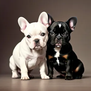 Irresistible Bulldog Puppy Showcased in Studio Portrait