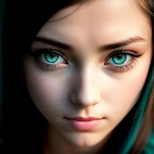 Seductive brunette model captivating with natural beauty.