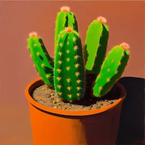 Fresh Botanical Cactus in Decorative Pot