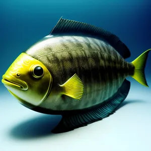 Vibrant Golden Fish Swimming in Aquarium