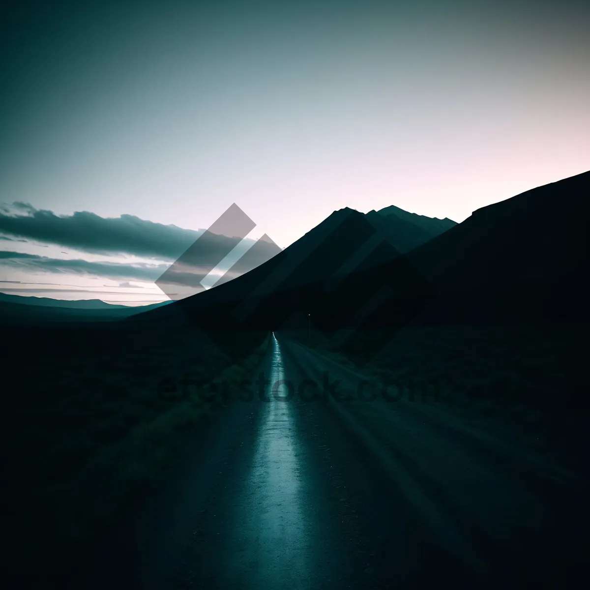 Picture of Serene Sunset Journey through Mountainous Landscape