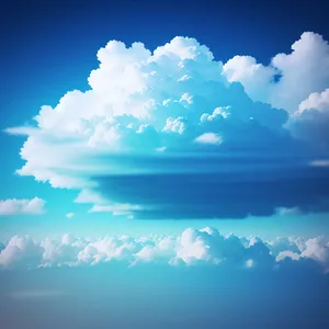 Colorful Cumulus Clouds in Sunny Sky