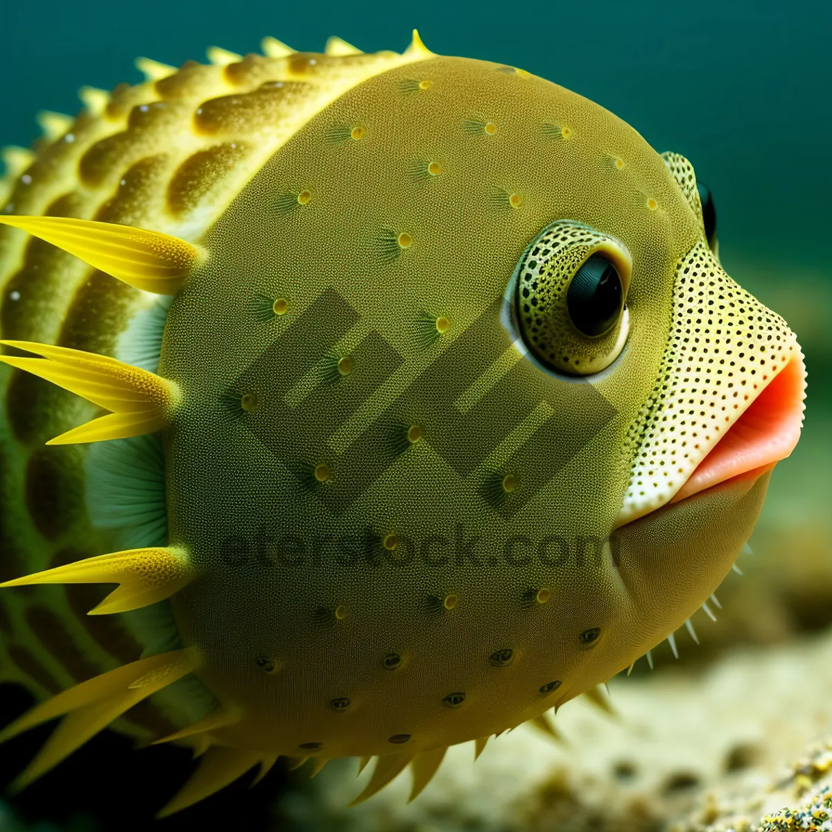 Picture of Tropical Puffer Fish in Exotic Coral Reef