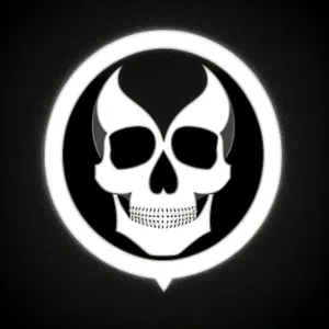 Black Skull Death Symbol - Pirate Icon