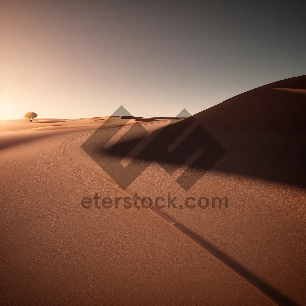 Picture of Desert Road Journey Through Sunlit Dunes