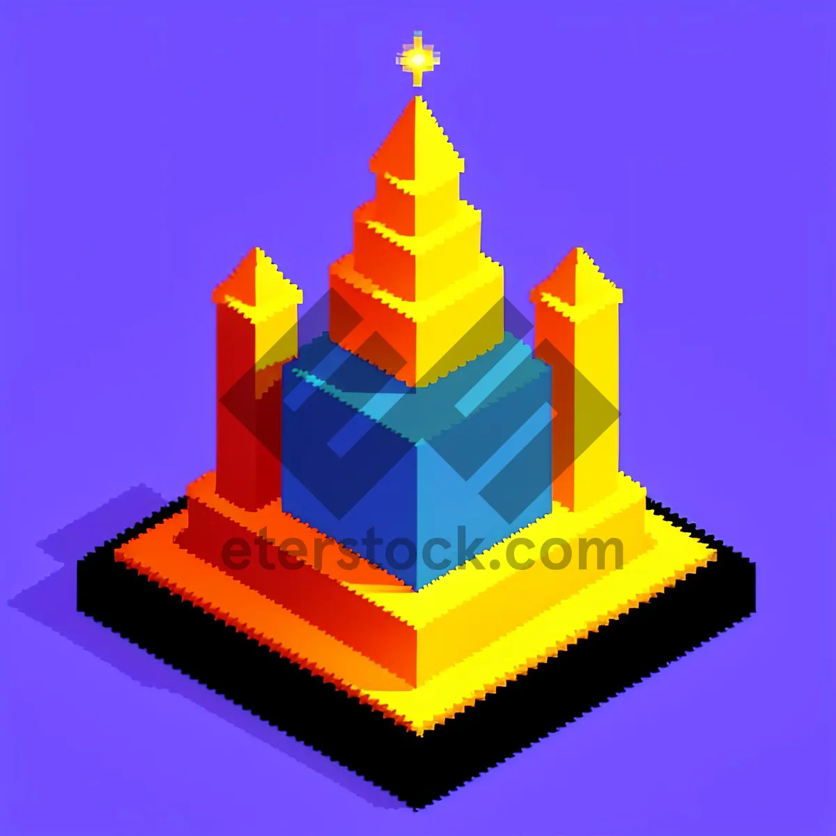 Picture of Golden Pyramid Sign in 3D Box