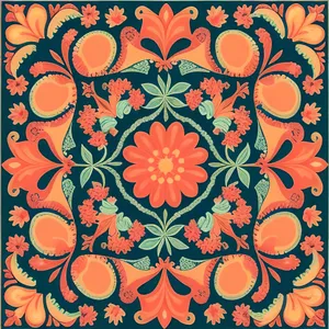 Arabesque Tile: Vintage Floral Damask Pattern for Decorative Wallpaper