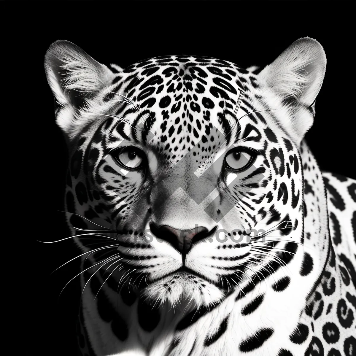 Picture of Majestic Feline Stares - Powerful Leopard Portrait