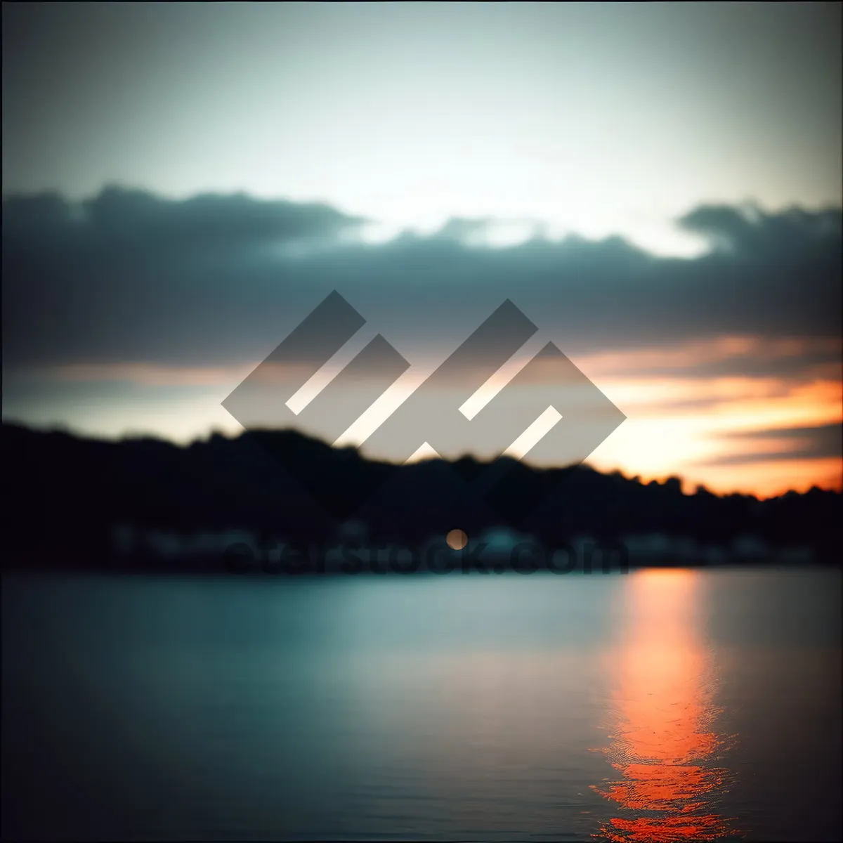 Picture of Silhouette of a Sunset over a Lake