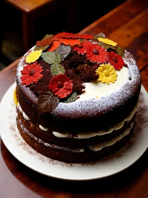 Delicious Berry Chocolate Cake with Strawberry Sauce