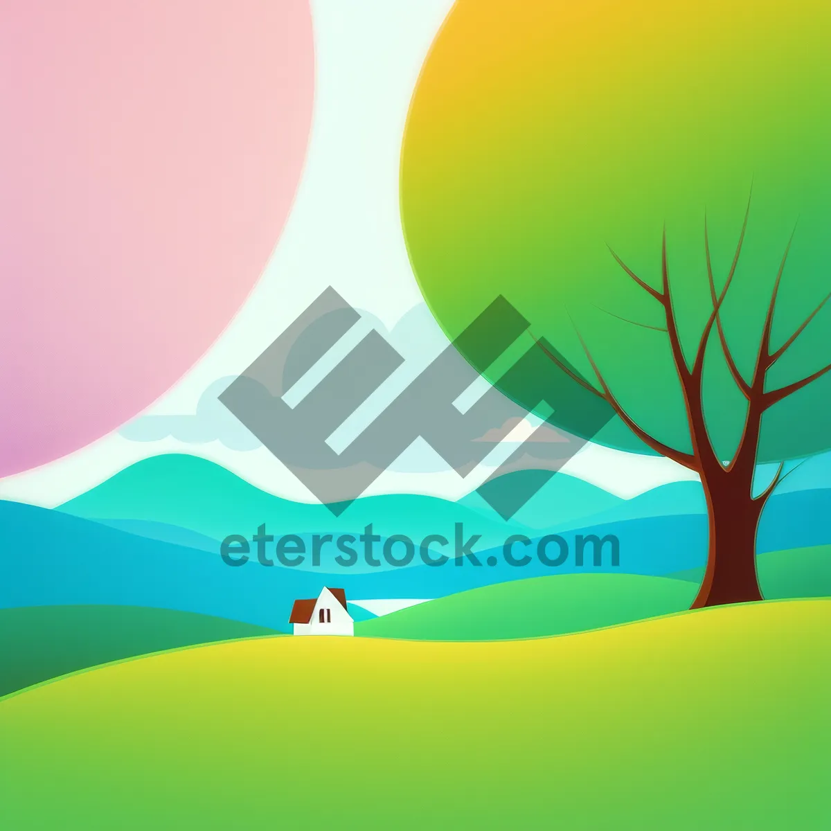 Picture of Vibrant Summer Landscape Under Sunlit Sky