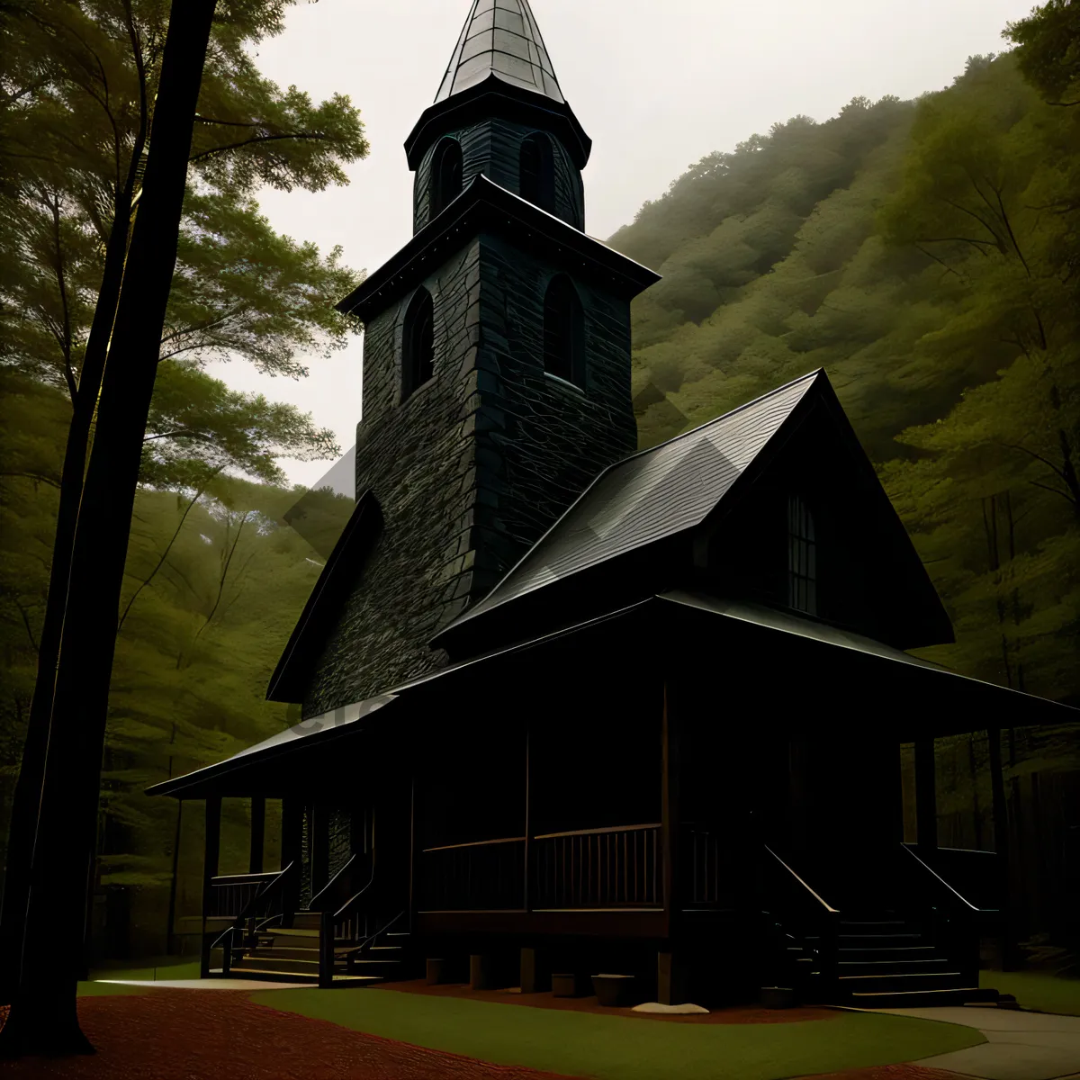 Picture of Ancient Cross-Towered Cathedral Graces Historic Cityscape