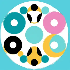 Polka Dot Art: Vibrant Circle Design Decoration Icon