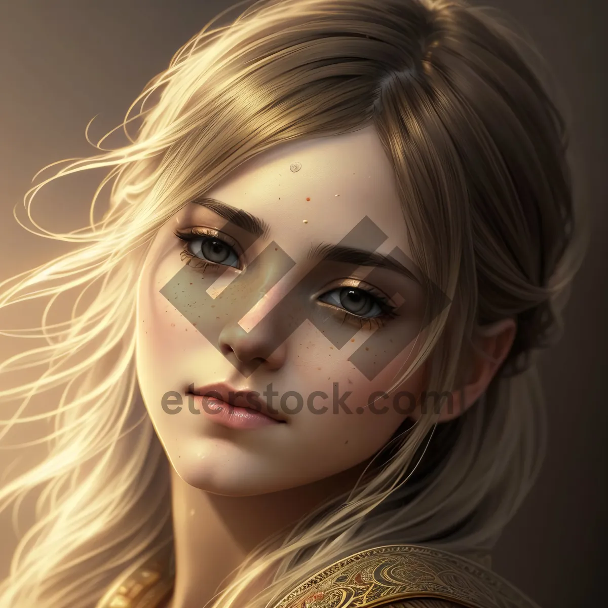 Picture of Captivating beauty with stunning hairstyle and seductive gaze
