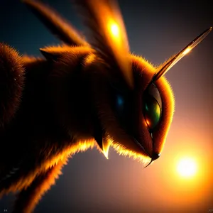 Vibrant Peacock Wasp on Yellow Flower