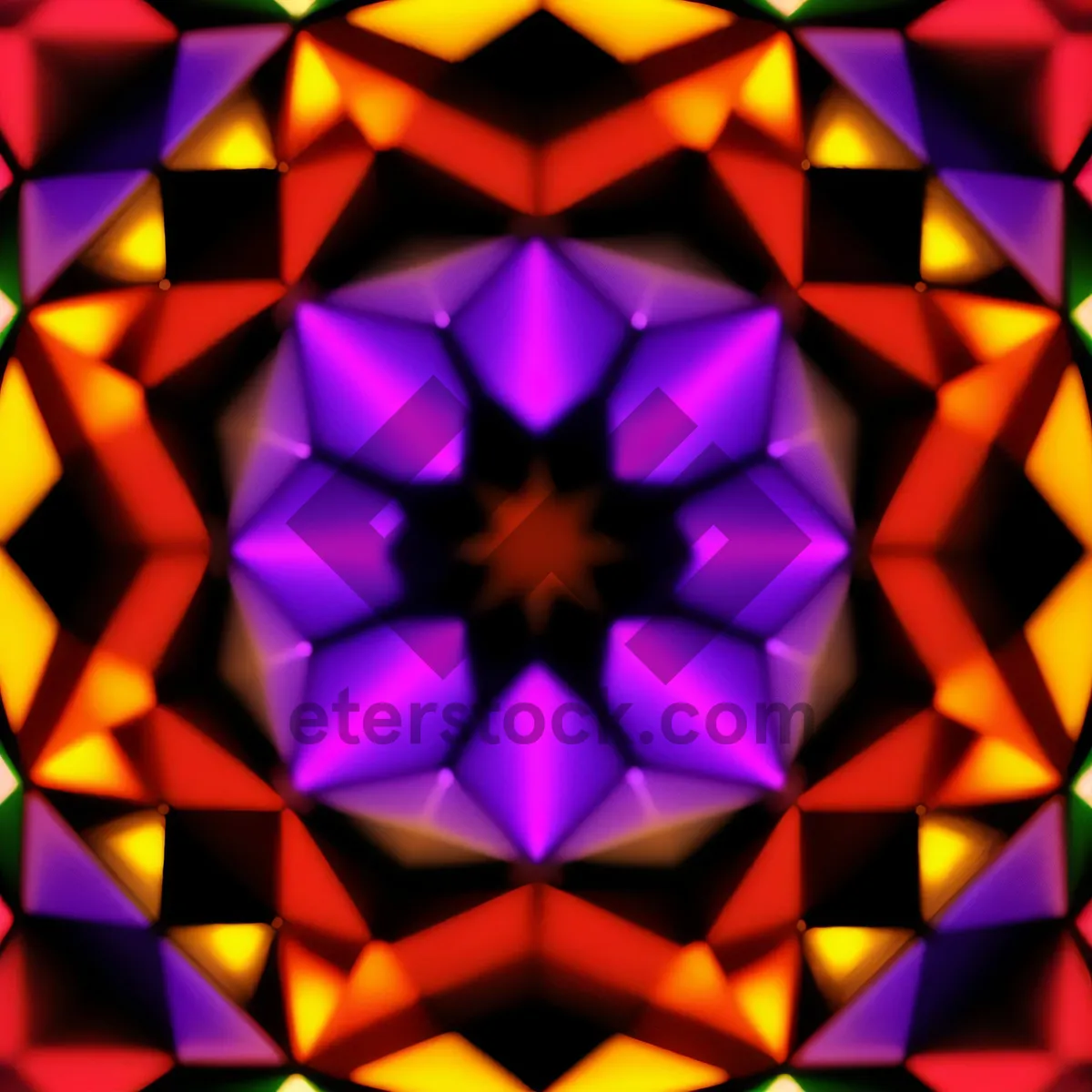 Picture of Colorful Geometric Mosaic Design Wallpaper with Bright Artistic Pattern