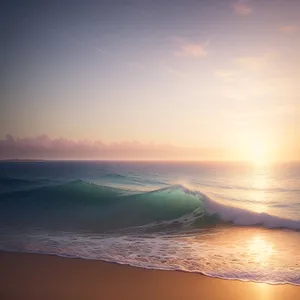 Golden Horizon over Serene Seascape
