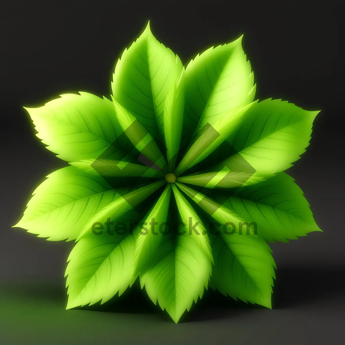 Picture of Bright Lotus Leaf Design with Textured Patterns