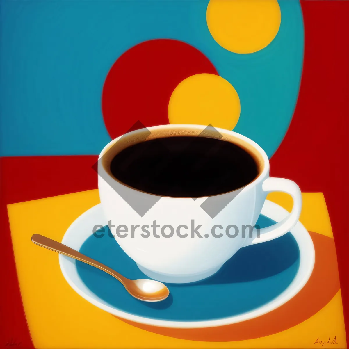 Picture of Refreshment Morning Tea Cup with Saucer and Spoon